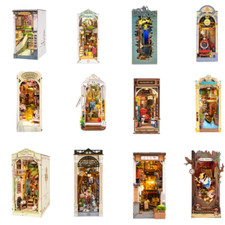 Rolife 11kits libro Nook kit fai da te casa delle bambole kit libro scaffale decorazione Natale regalo