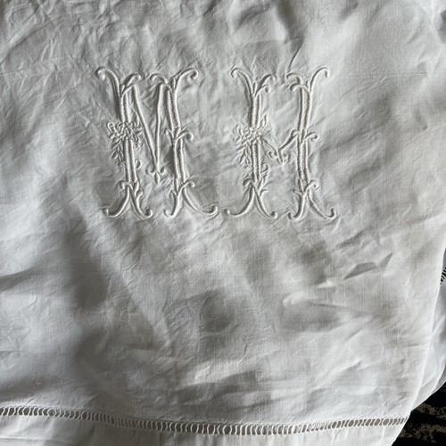 Vintage french white linen - vintage,