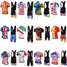 Miloto Tuta Ciclismo Uomo Country Team Imbottita Ciclismo Bavaglino Pantaloncini e Maglia Set