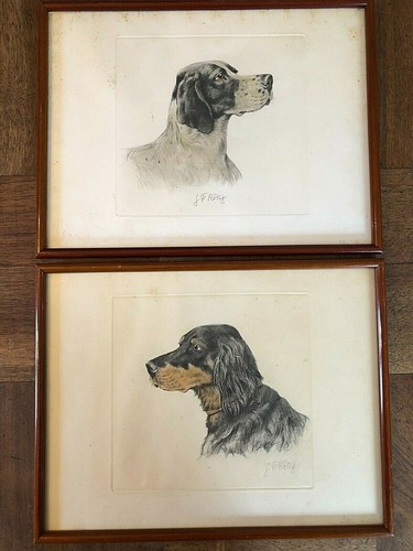 Jolie paire lithographies - paire, de