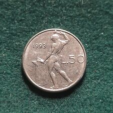 ITALIA 1993 50 LIRE PICCOLA VARIANTE CON ROMBO KM 95.2