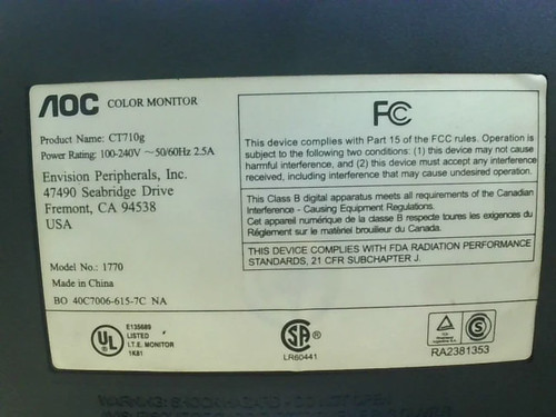 Monitor crt aoc ct710g - crt,