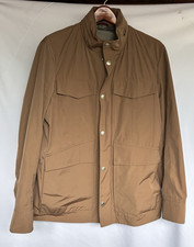 BRUNO CUCINELLI GIACCA ANTIPIOGGIA UOMO MARRONE CINCH VITA LOGO FERRAMENTA TAGLIA 52