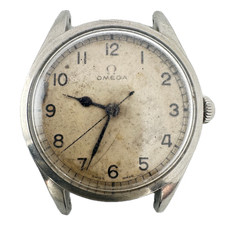 Orologio da polso uomo meccanico militare vintage 35 mm Omega 2537-4 30T2 SC acciaio