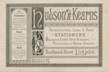ca. 1850-1875, superb vintage visit / advertising card: HUDSON & KEARNS, LONDON