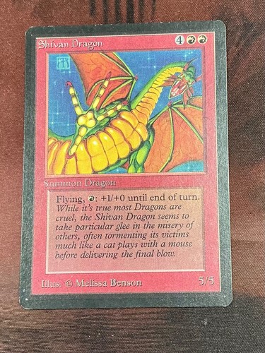 Mtg beta shivan dragon giocato - beta,