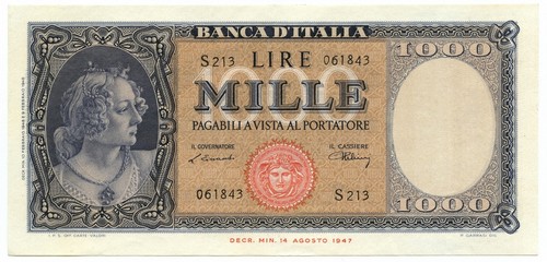 1000 lire italia ornata - lire, di