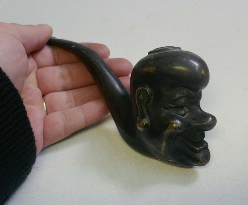 Antica pipa cinese - , bronzo