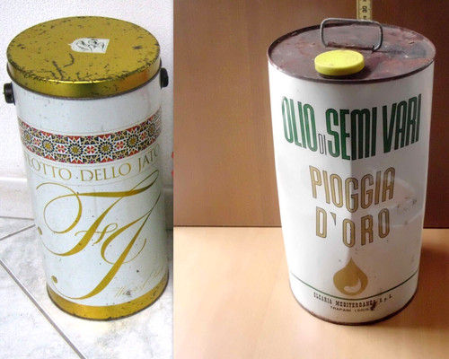 Scatole latta pubblicità olio - scatole,