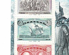 12517-Varietà serie completa foglietti di Colombo con L.600 con scritta COLOMBG
