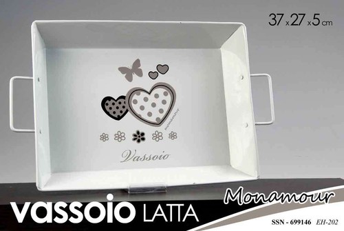 Vassoio rettangolare latta - rettangolare, in