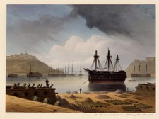 1856 CARLO BOSSOLI SEBASTOPOLI PORTO CRIMEA CROMOLITOGRAFIA COLORATA A MANO