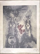 Magnifica stampa d'epoca di Wilfredo Lam_Interessante opera di grande misura