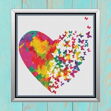 Colorful Butterfly Heart to