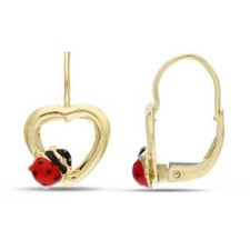 Ladybug and Heart Earrings for