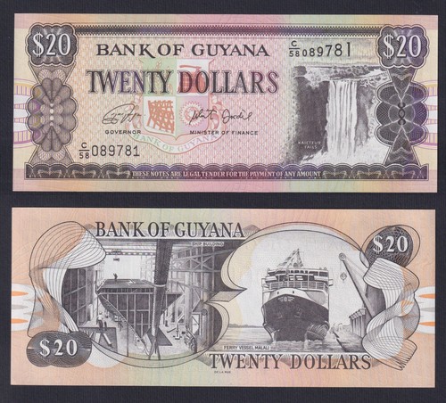 Banconota guyana dollars - guyana, 20
