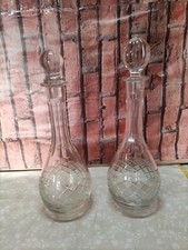 Coppie di Ampolle di Vetro Vintage Anni 60/70 con Tappo