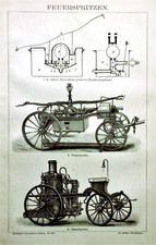1897 ANTICA STAMPA LITOGRAFIC:SISTEMI E MACCHINE CON POMPA ANTINCENDIO.Brockhaus