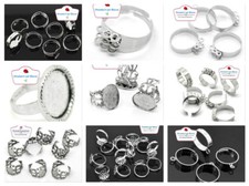 Basi Anello Argento Argentati per Creazioni scegli Modello (R16)