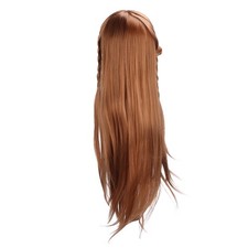 Manichino Capelli Lunghi Testa Marrone Chiaro Parrucchiere Pratica Allenamento Testa Cosme