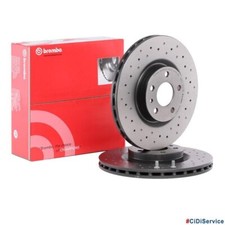 Coppia Dischi Freno Forati Brembo X-tra Line 284mm Grande Punto Evo Opel Corsa 