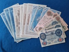 Germania - lotto di 16 banconote Deutsche Mark 1908/1910/1914
