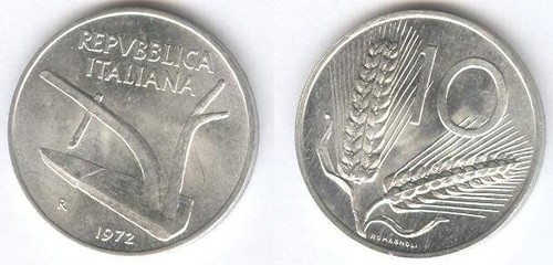 Monete repubblica italiana 10 - repubblica, italiana: