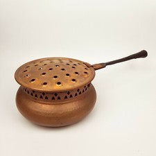 ANTICO SCALDINO SCALDALETTO SONNO IN RAME VINTAGE EPOCA OLD COLLEZIONE MANICO