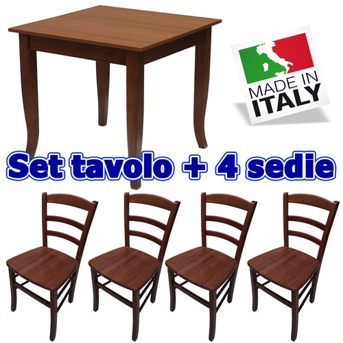 Set tavolo laminato 80x80 noce - tavolo,