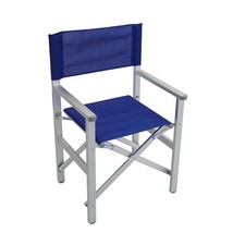 SEDIA DA REGISTA POLTRONA LEGGERA PIEGHEVOLE IN ALLUMINIO TESSUTO BLU MOD.SIENA