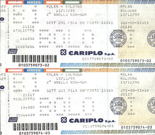 Biglietto stadio milan bologna - biglietto,