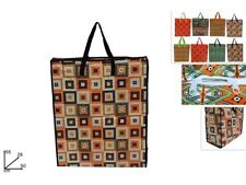 1 Pezzo Borsa Shopping Spesa con Cerniera 50 x 55 x 28 cm 6 Decori