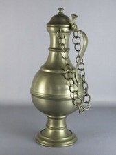 VINTAGE GRANDE VASO BOCCALE ORNAMENTALE IN PELTRO MODERNARIATO DESIGN 1970