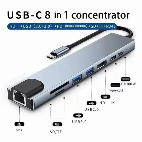 Hub usb 4k hdmi rj45 - hdmi,