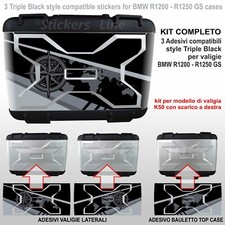 3 adesivi valigie vario BMW R1200 - R1250 GS LC Triple Black K50 laterali + top
