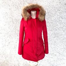 PARKA ROSSO DONNA MOD SCIANCRATO CAPPUCCIO PELLICCIA SIMIL WOOLRI TAGLIA XS