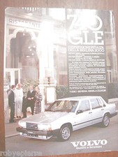 Articolo ritaglio 1 foglio a4 pubblicità VOLVO 740 GLE turbo benzina diesel 