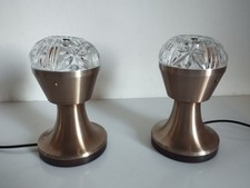 coppia lampade abat jour in alluminio e vetro reims anni '60