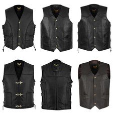 Gilet pelle biker classico