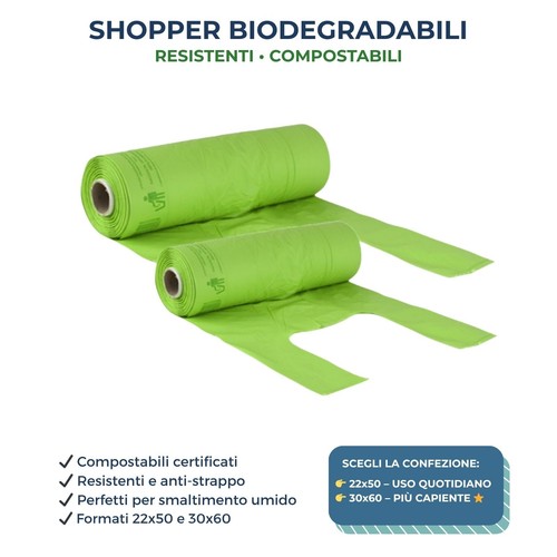 Rotoli shopper biodegradabili - shopper,