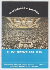 Spartito AL XVI FESTIVALBAR 1979 - 8 brani NADA FINARDI LE ORME BEE GEES