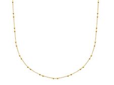 Collana In Oro Placcato 18 Carati - Maglia Fine Con Palline