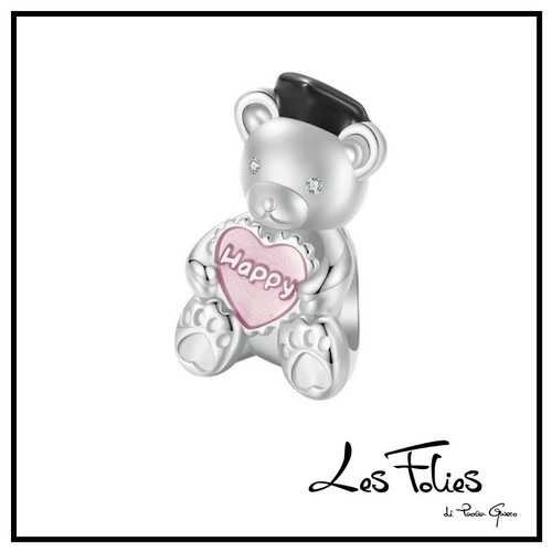 Charm orso cuore - charm, happy