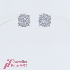FHT - Orecchini - 56 brillanti (diamante) totali Oro bianco 0,84 ct - 14 carati/585