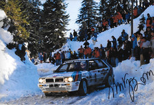 Miki Biasion FIRMATO 12x8 LANCIA DELTA HF 4WD Montecarlo Rally 1987 Vincitore