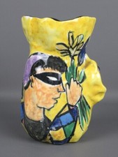 Vaso ceramica scultura De Marino arte contemporanea carnevale vintage anni ‘40