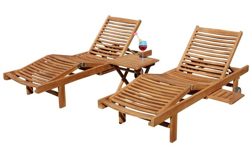 Vero teak lettino - 2x,