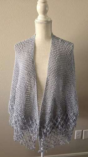 Cardigan blu lavorato mano - lavorato, a
