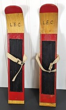 Pattini da sci Sears Roebuck legno giocattolo scatola originale lunghezza 15" ottime condizioni rari