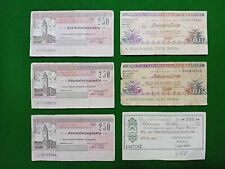 Miniassegni da 250/300/350 Lire - Anni 76/77 - Vari - Lotto da 6 pezzi.